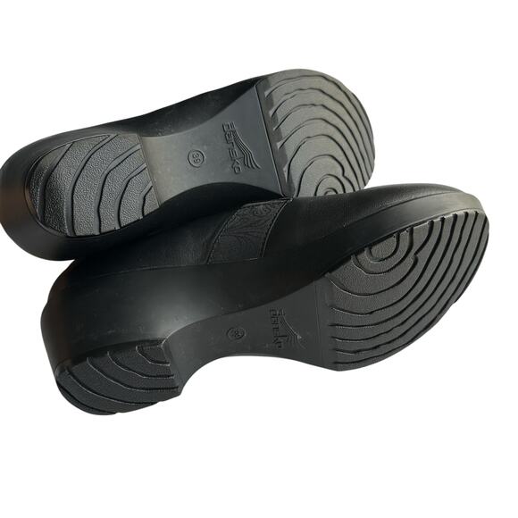 Dansko Black Nappa Leather Addy Slip On Comfort Shoes Size 39 8 - Picture 7 of 11